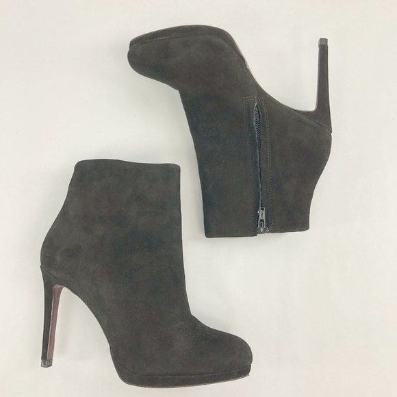 SOLD Zara Suede Leather Stiletto Heel Bootie Loub - Picture 3 of 8